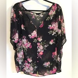 TORRID Sheer Floral Button-Down Shirt (3)